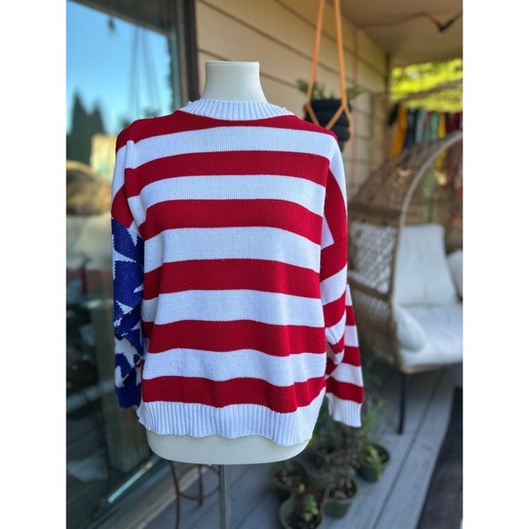 Other - Vintage 80s Signal Sweaters American Flag Knit Patriotic Stars Stripes USA‎